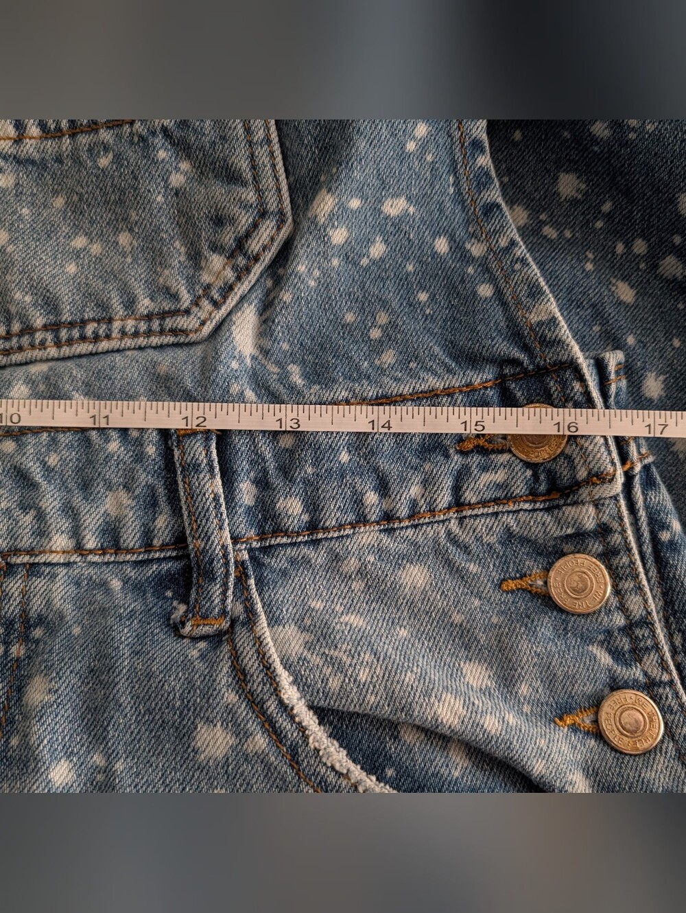 Free People Ziggy Denim Overalls With Bleach Splatter Medium - Picture 10 of 11